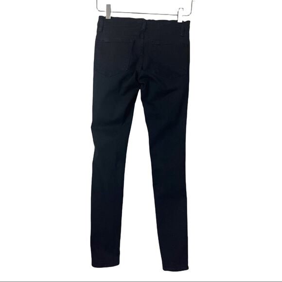 FRAME Denim Women's Black Le Skinny de Jeanne Distressed Ankle Jeans Size 25 - Picture 5 of 11